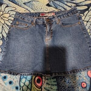 Denim Vintage One Tuff Babe Mini Skirt/ SZ 11 12/ See Info